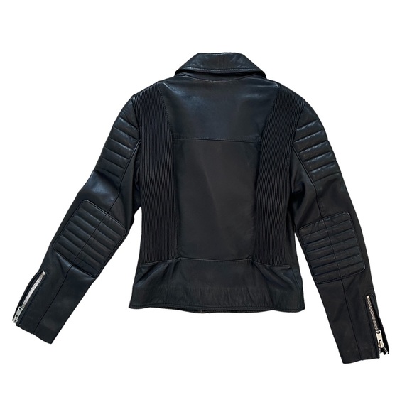All Saints Black Leather Motorcycle US 6 Medium - Picture 3 of 6